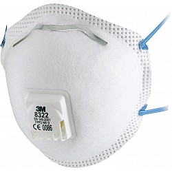 3M Particulate Respirator Cupped P2 Valved Cool Flow 8322 Box of 10