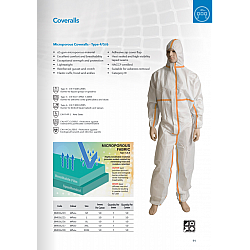 Microporous Overalls Coveralls Type 4 5 6