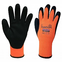 Modina Glove Orange Acrylic Thermal Black Sandy Latex Coating