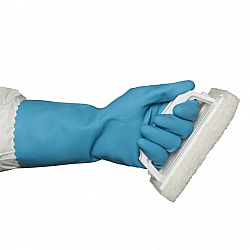 Kitchen Style Silverlined Blue Rubber Gloves