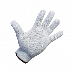 White Poly cotton Gloves