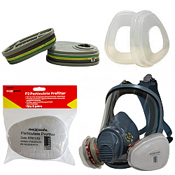 Maxi Guard Silicone Full Face Mask With P2 Pre Filter Chemical / A1 Gasses Cartridge Kit